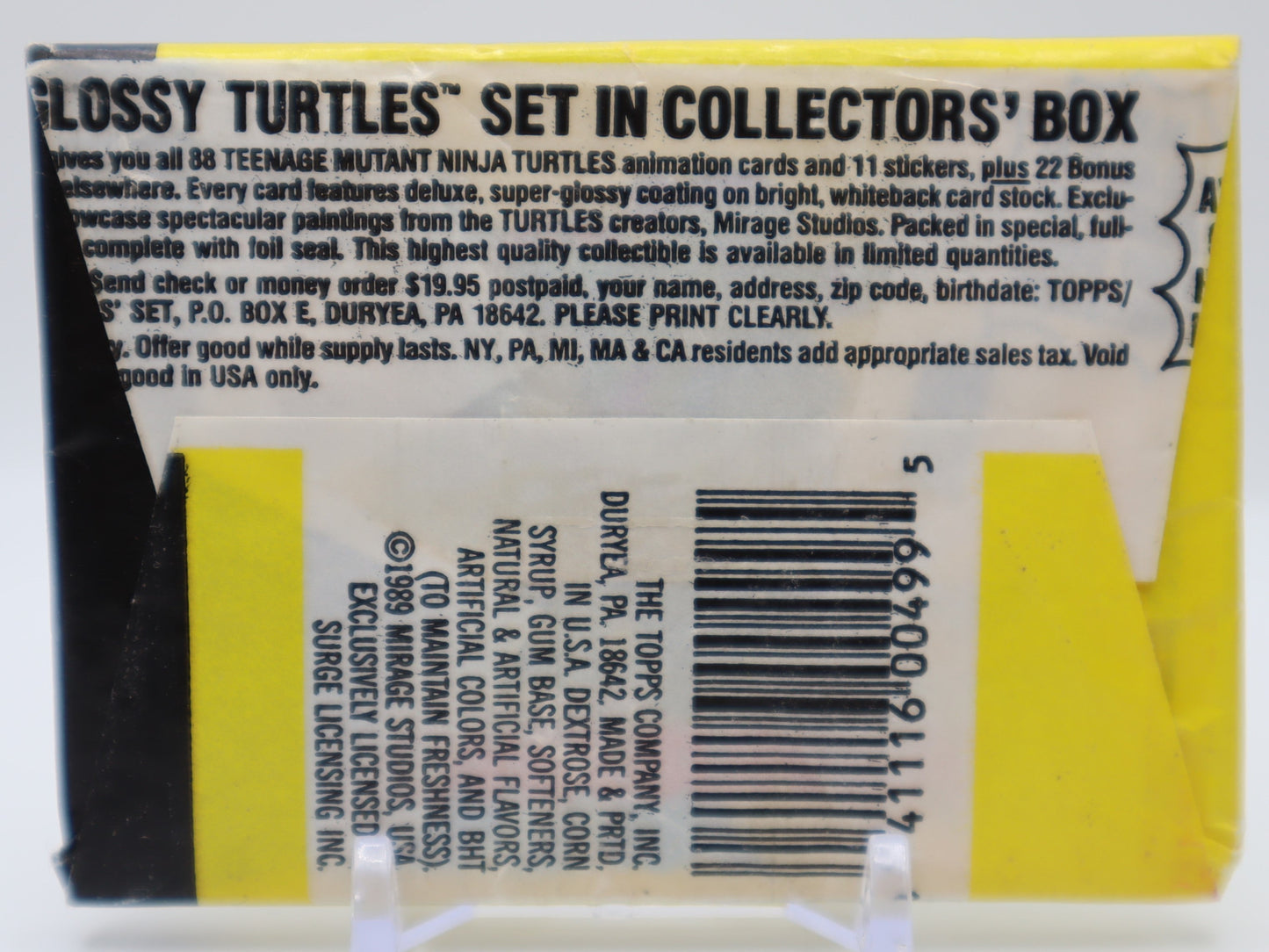 1989 Topps Teenage Mutant Ninja Turtles Trading Cards Wax Pack - Collectibles