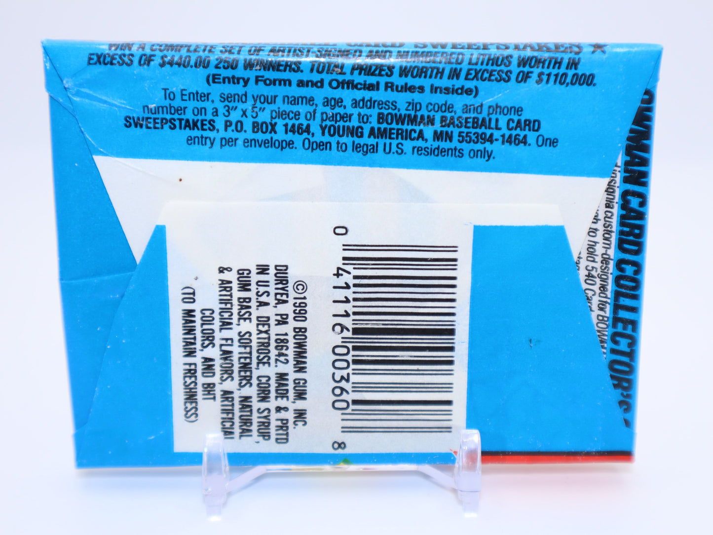 1990 Bowman Baseball Card Wax Pack - Collectibles