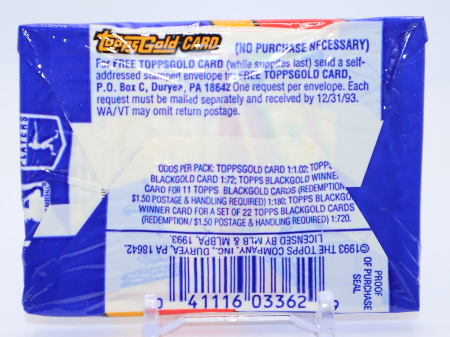 1993 Topps Series 1 Baseball Cards Wax Pack - Collectibles