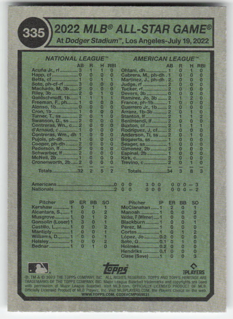 2023 Topps Heritage #335 Trea Turner / Tim Anderson AS