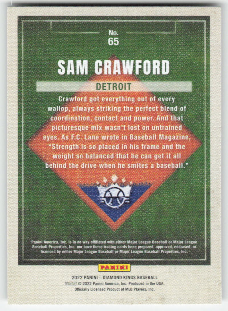 2022 Panini Diamond Kings #65 Sam Crawford