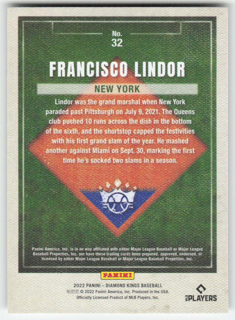 2022 Panini Diamond Kings #32 Francisco Lindor