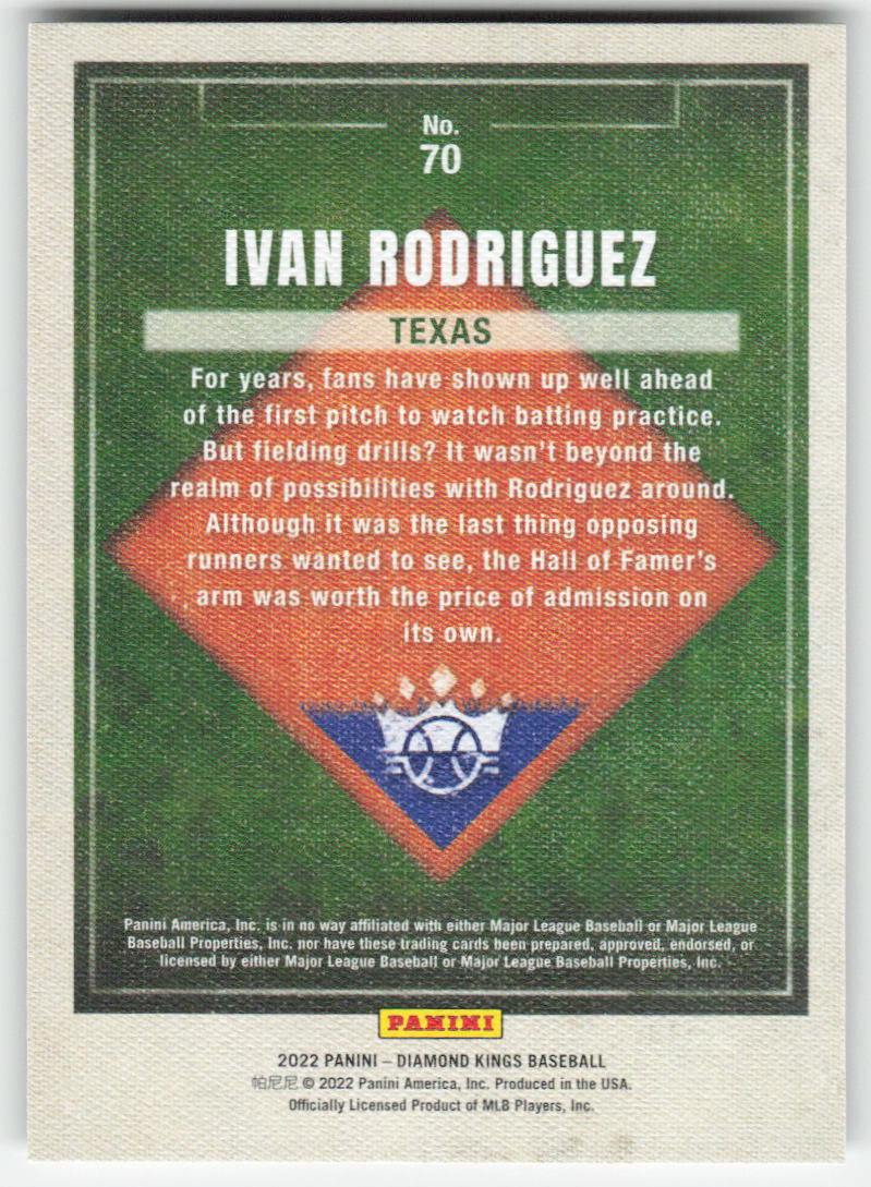 2022 Panini Diamond Kings #70 Ivan Rodriguez