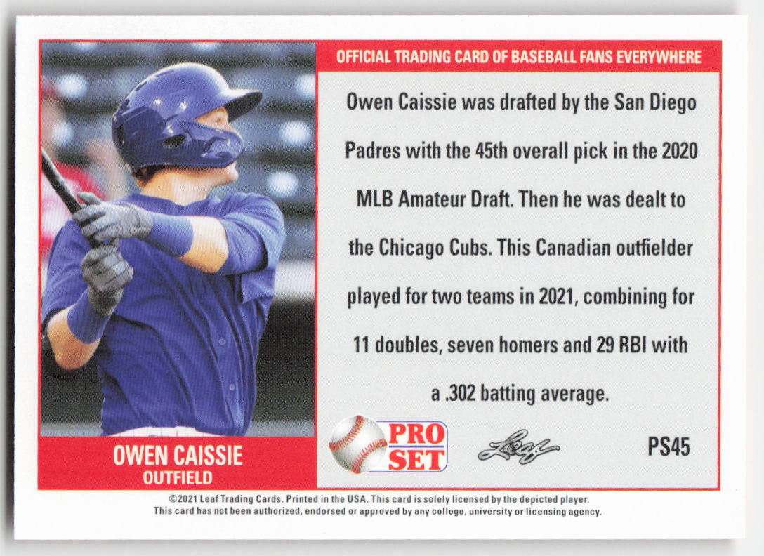 2021 Pro Set #PS45 Owen Caissie