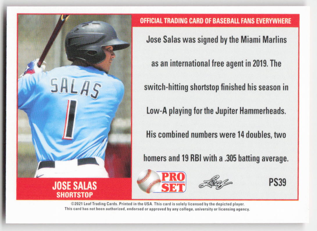 2021 Pro Set #PS39 Jose Salas