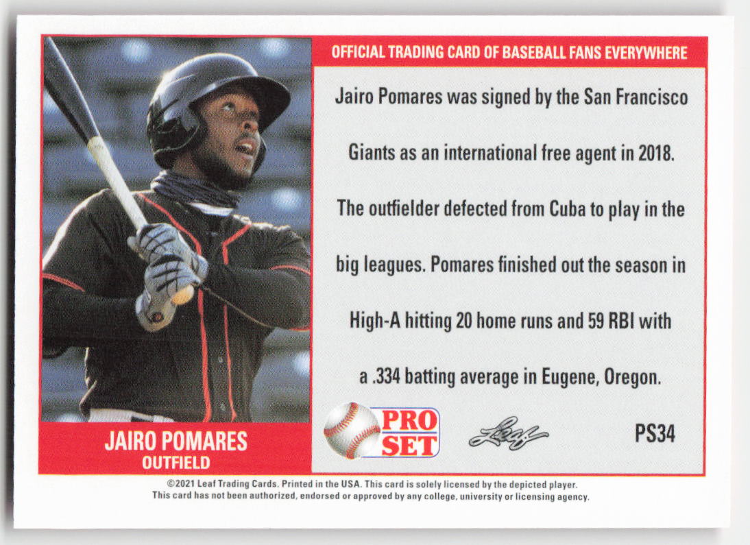 2021 Pro Set #PS34 Jairo Pomares