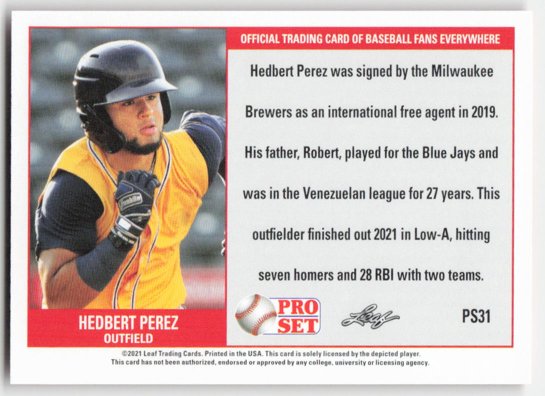 2021 Pro Set #PS31 Hedbert Perez