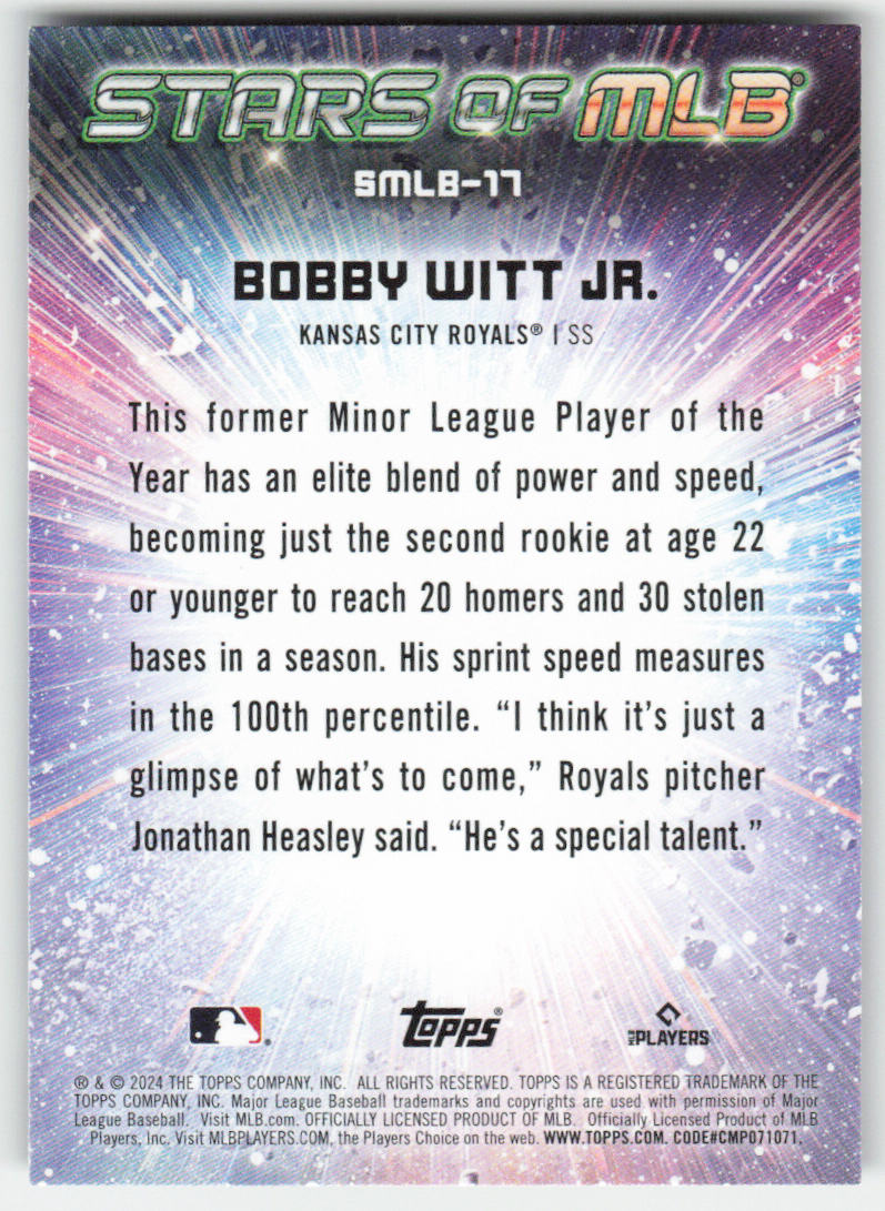 2024 Topps #SMLB-17 Bobby Witt Jr. Stars of MLB