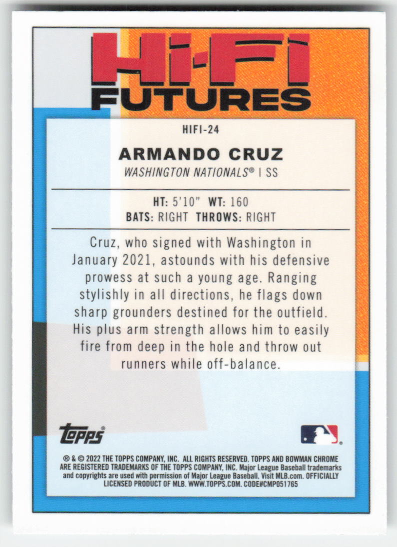 2022 Bowman Chrome #HIFI-24 Armando Cruz HiFi Futures583