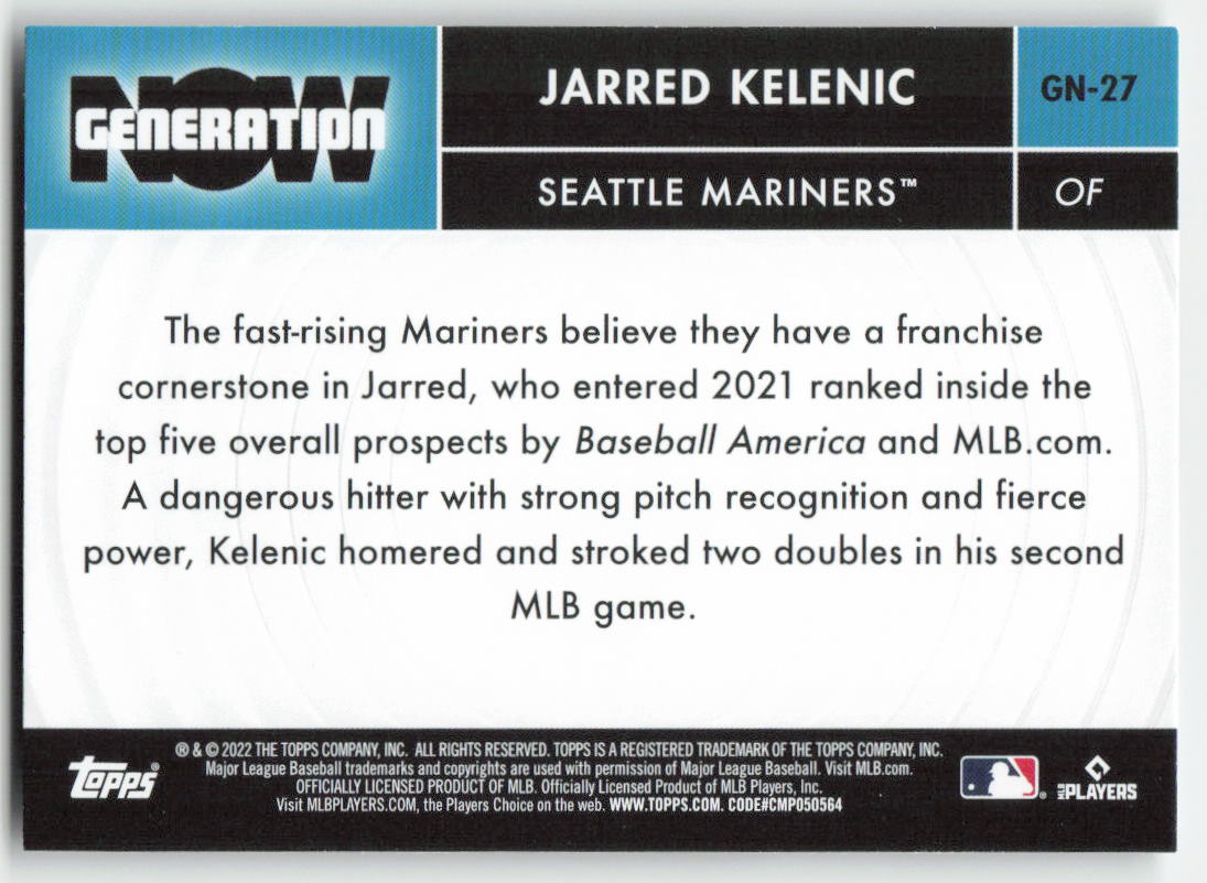 2022 Topps #GN-27 Jarred Kelenic Generation Now