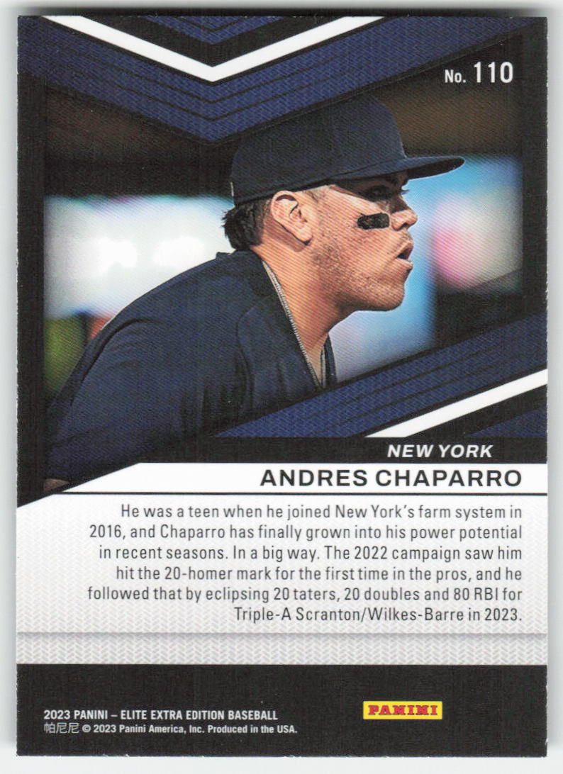 2023 Panini Elite Extra Edition #110 Andres Chaparro New York Yankees 889