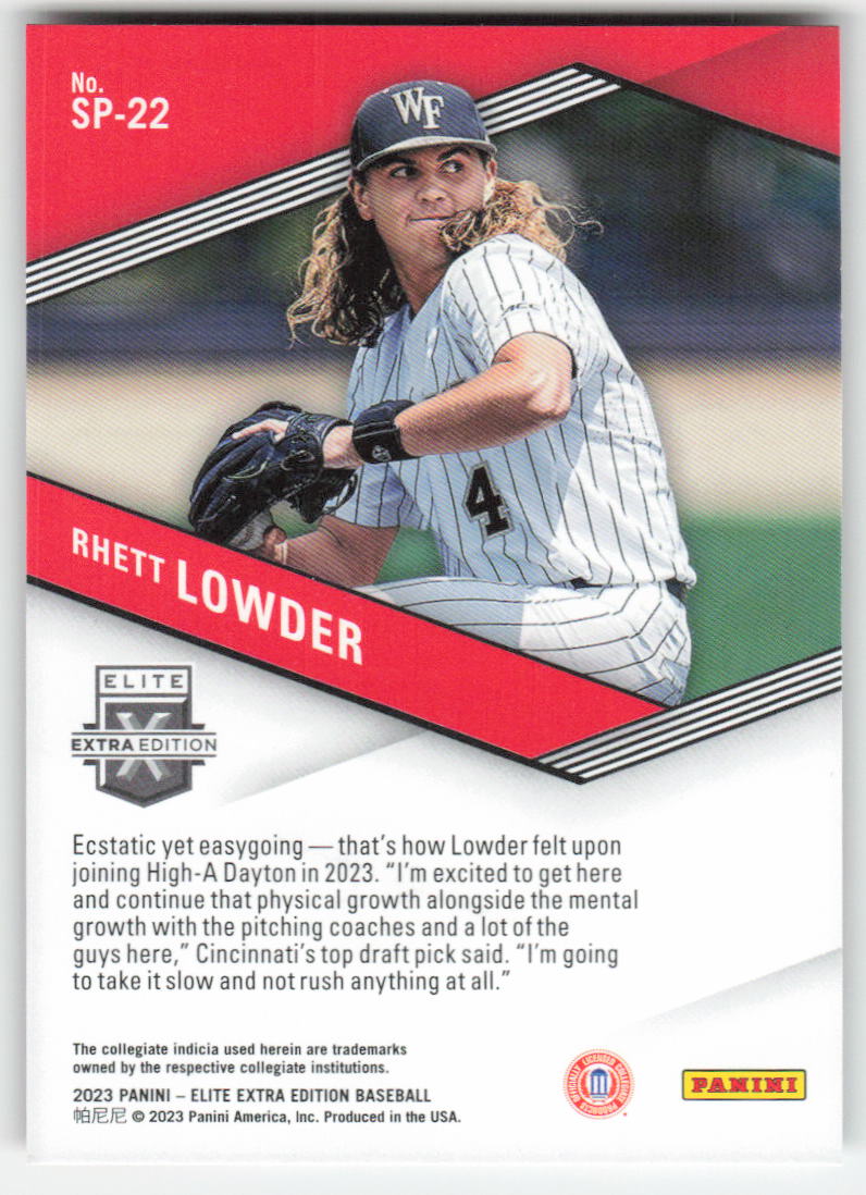 2023 Panini Elite Extra #SP-22 Rhett Lowder Spellbound Cincinnati Reds 896