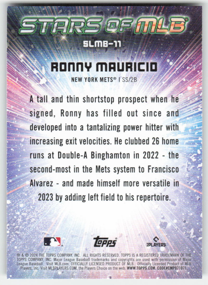 2024 Topps #SLMB-11 Ronny Mauricio Stars of MLB New York Mets 990