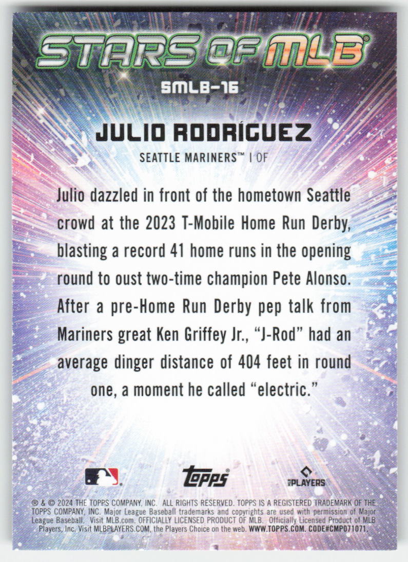 2024 Topps #SMLB-16 Julio Rodríguez Stars of MLB Seattle Mariners 992