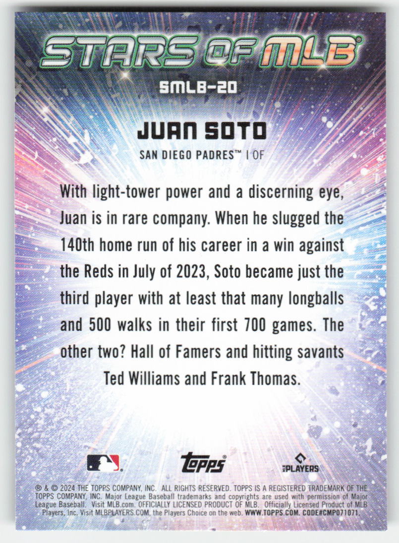 2024 Topps #SMLB-20 Juan Soto Stars of MLB San Diego Padres 1000