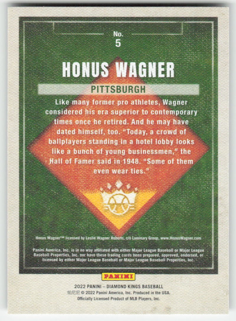 2022 Panini Diamond Kings #5 Honus Wagner Pittsburgh Pirates 1004