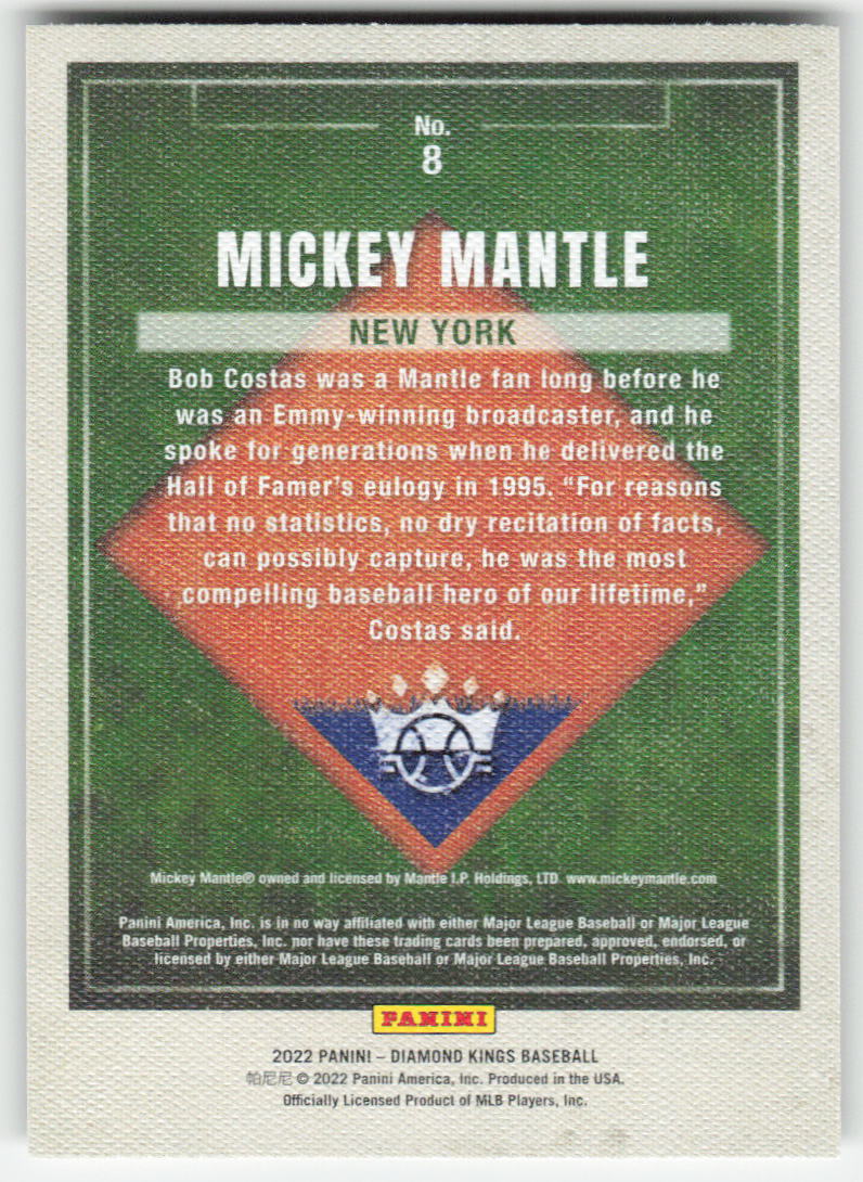 2022 Panini Diamond Kings #8 Mickey Mantle New York Yankees 1006