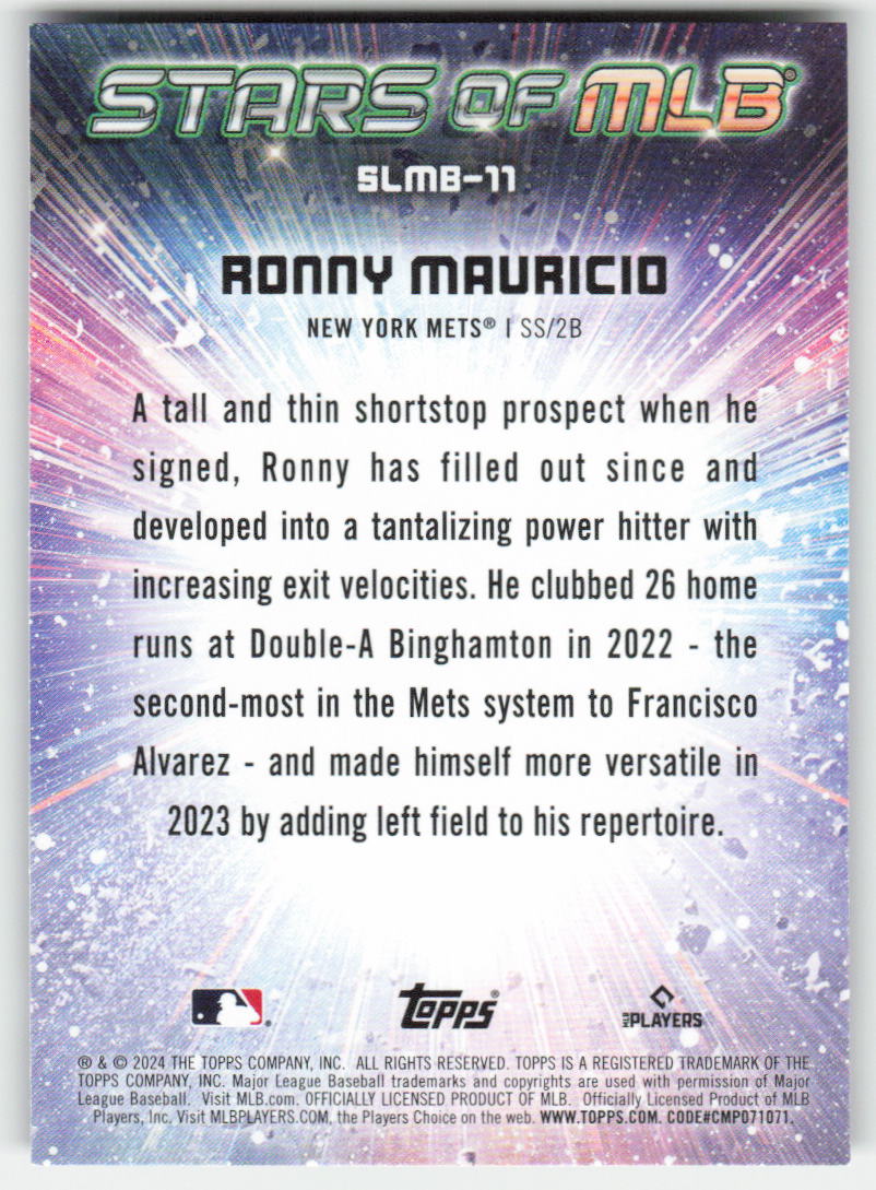 2024 Topps #SLMB-11 Ronny Mauricio Stars of MLB New York Mets 1034