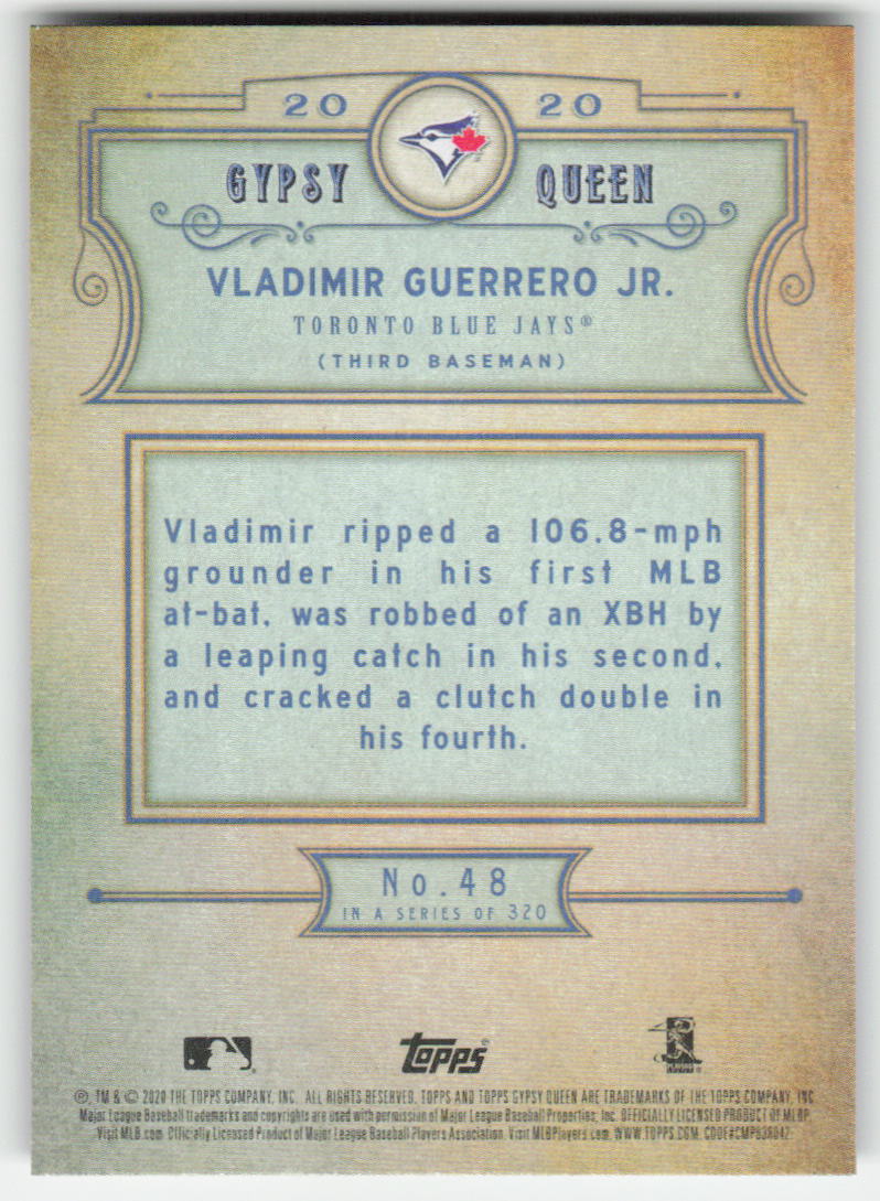 2020 Topps Gypsy Queen #48 Vladimir Guerrero Jr. Green Toronto Blue Jays 1064