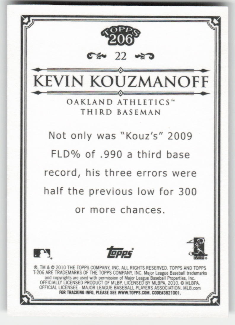 2010 Topps 206 #22 Kevin Kouzmanoff Bronze Oakland Athletics 1123