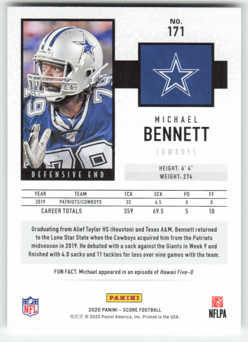 2020 Score #171 Michael Bennett Dallas Cowboys 1679
