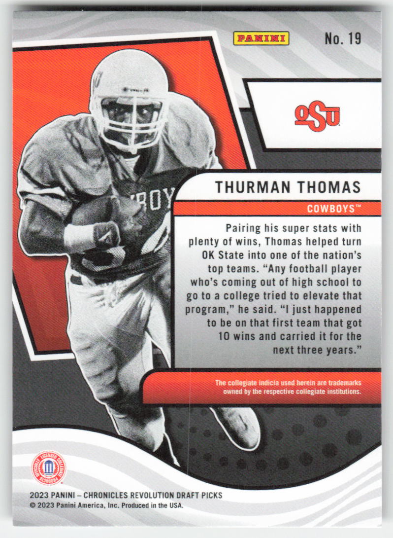 2023 Panini Chronicles Draft Picks #19 Thurman Thomas Revolution Kaleido FB1-116
