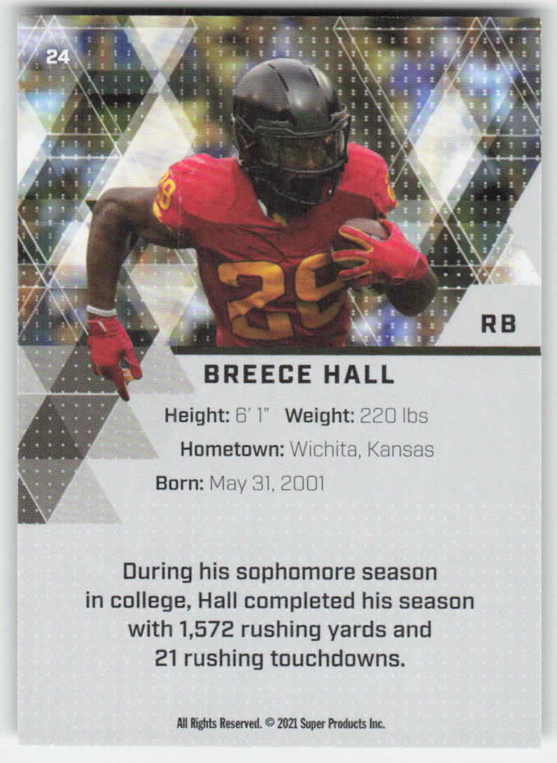 2021 Super Glow Sports #24 Breece Hall New York Jets FB1-221