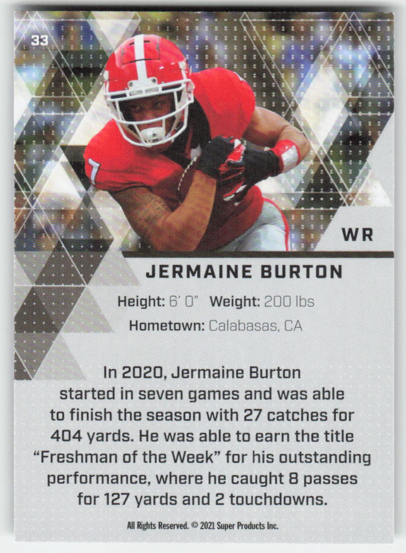 2021 Super Glow Sports #33 Jermaine Burton Alabama Crimson Tide FB1-223