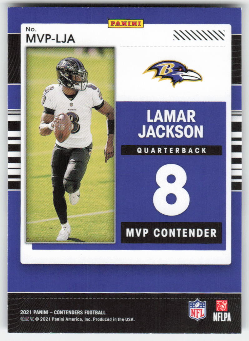 2021 Panini Contenders #MVP-LJA Lamar Jackson MVP Baltimore Ravens FB1-268
