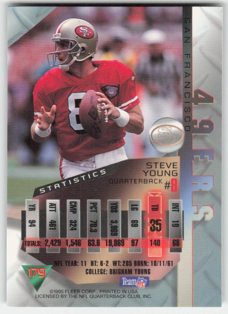 1995 Fleer Metal #179 Steve Young San Francisco 49ers FB1-286