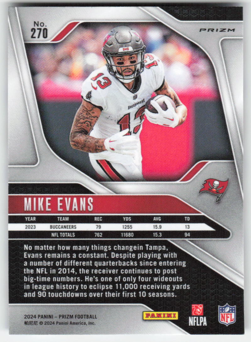 2024 Panini Prizm #270 Mike Evans Red White and Blue Buccaneers FB1-296