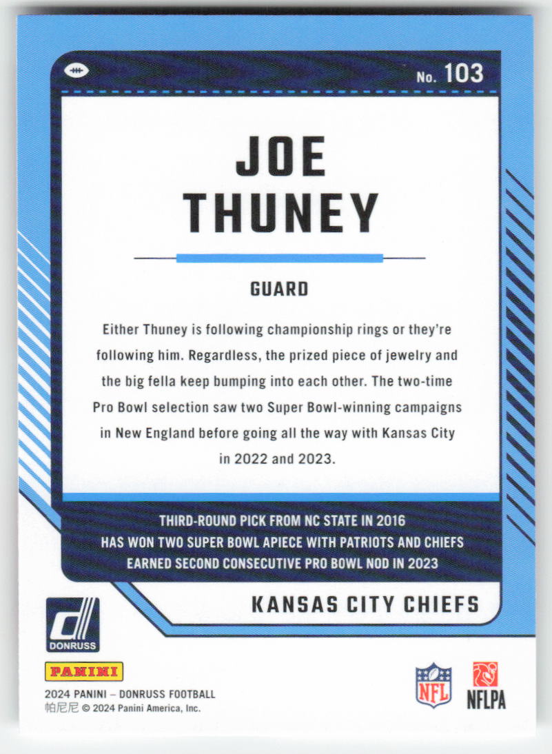 2024 Donruss #103 Joe Thuney Kansas City Chiefs FB1-363