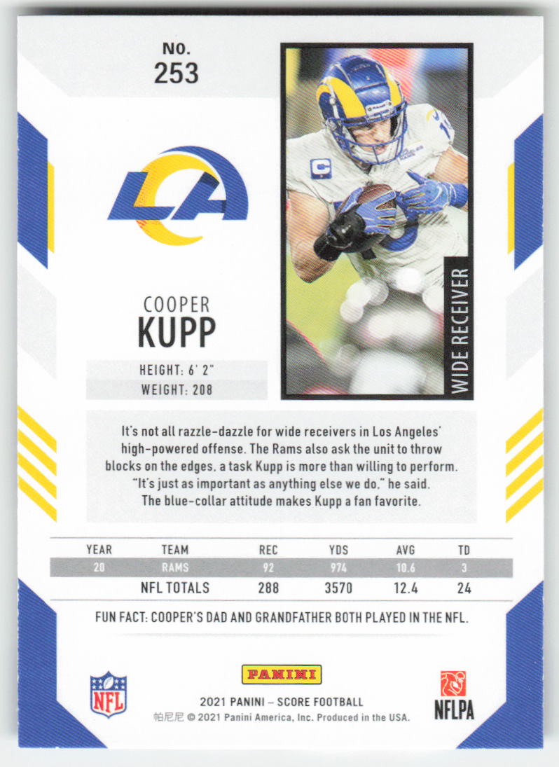 2021 Score #253 Cooper Kupp Los Angeles Rams FB1-447
