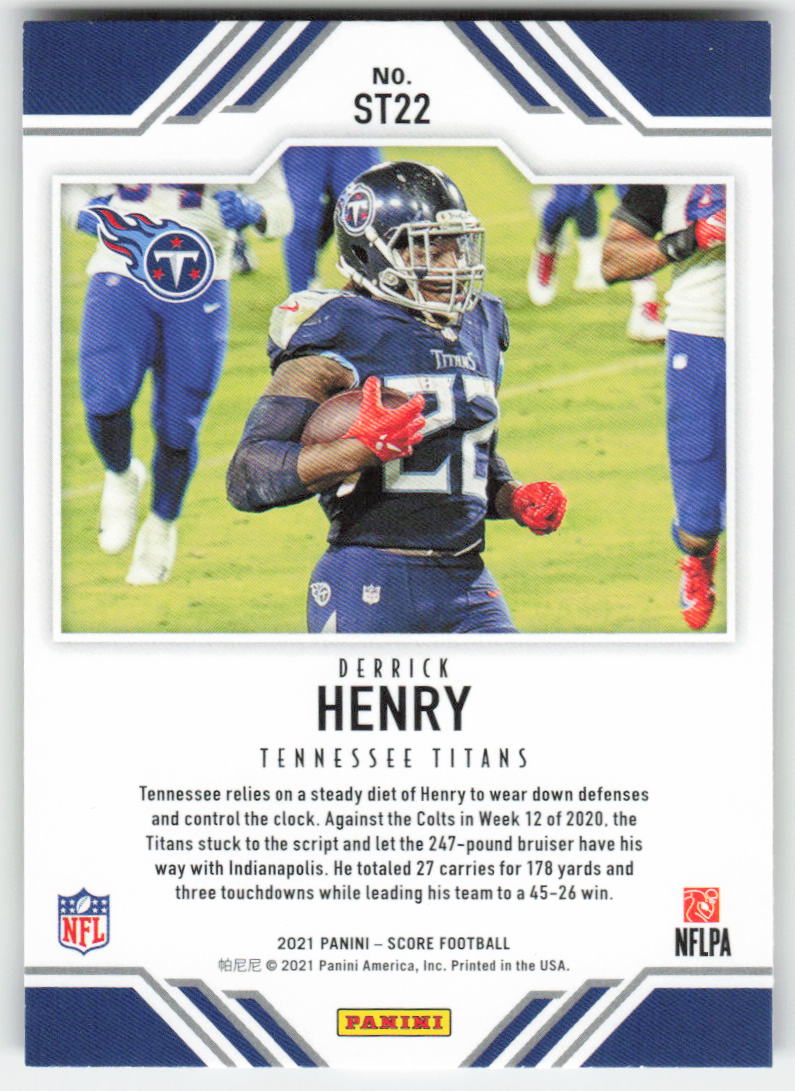 2021 Score #ST22 Derrick Henry Score Team Tennessee Titans FB1-455