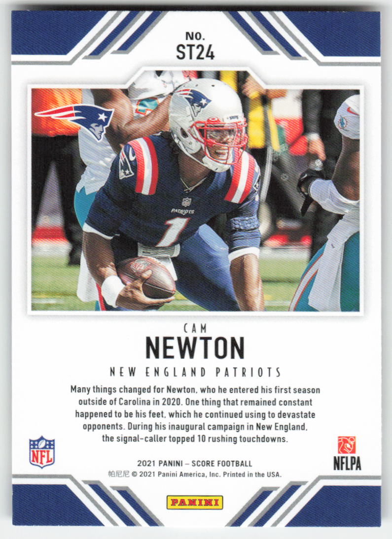 2021 Score #ST24 Cam Newton Score Team New England Patriots FB1-456