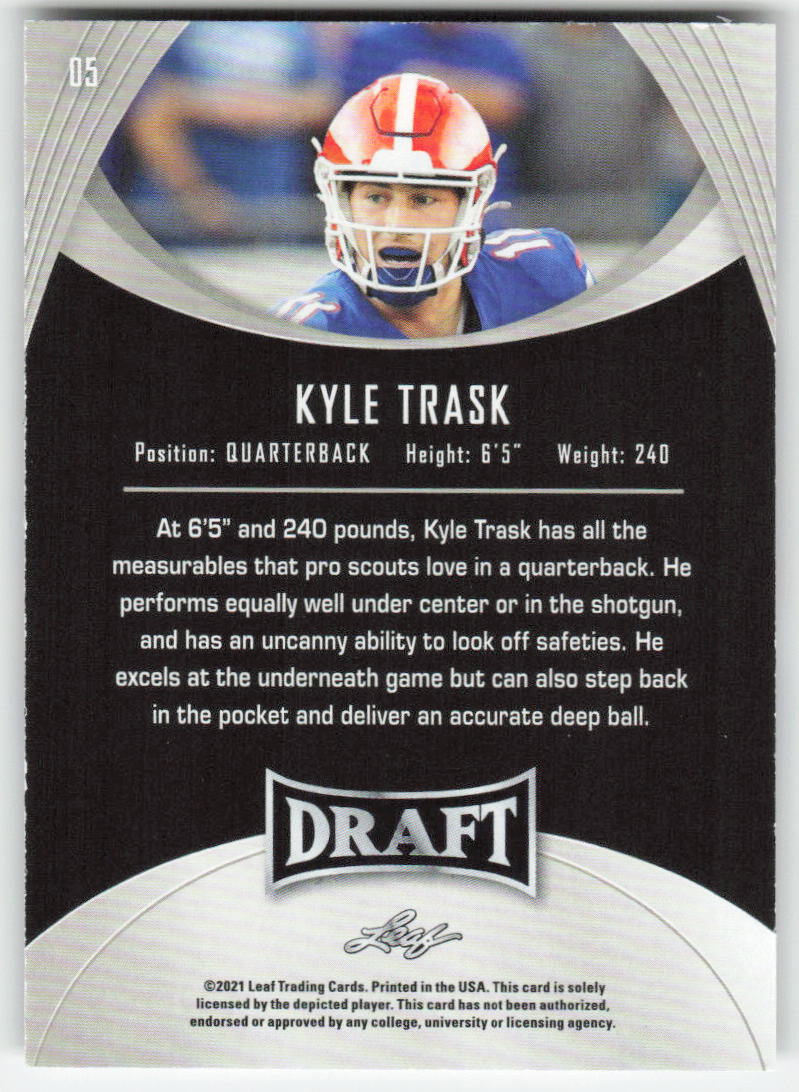 2021 Leaf Draft #05 Kyle Trask Florida Gators FB1-515