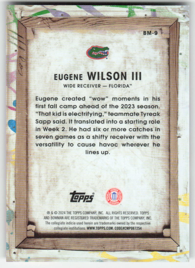2024 Bowman University Best #BM-9 Eugene Wilson III Masterpieces Florida FB1-522