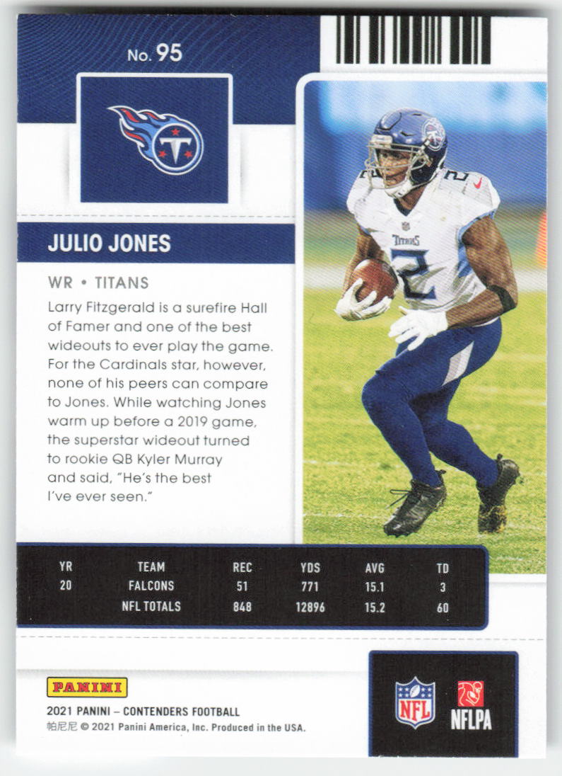 2021 Panini Contenders #95 Julio Jones Tennessee Titans FB1-642
