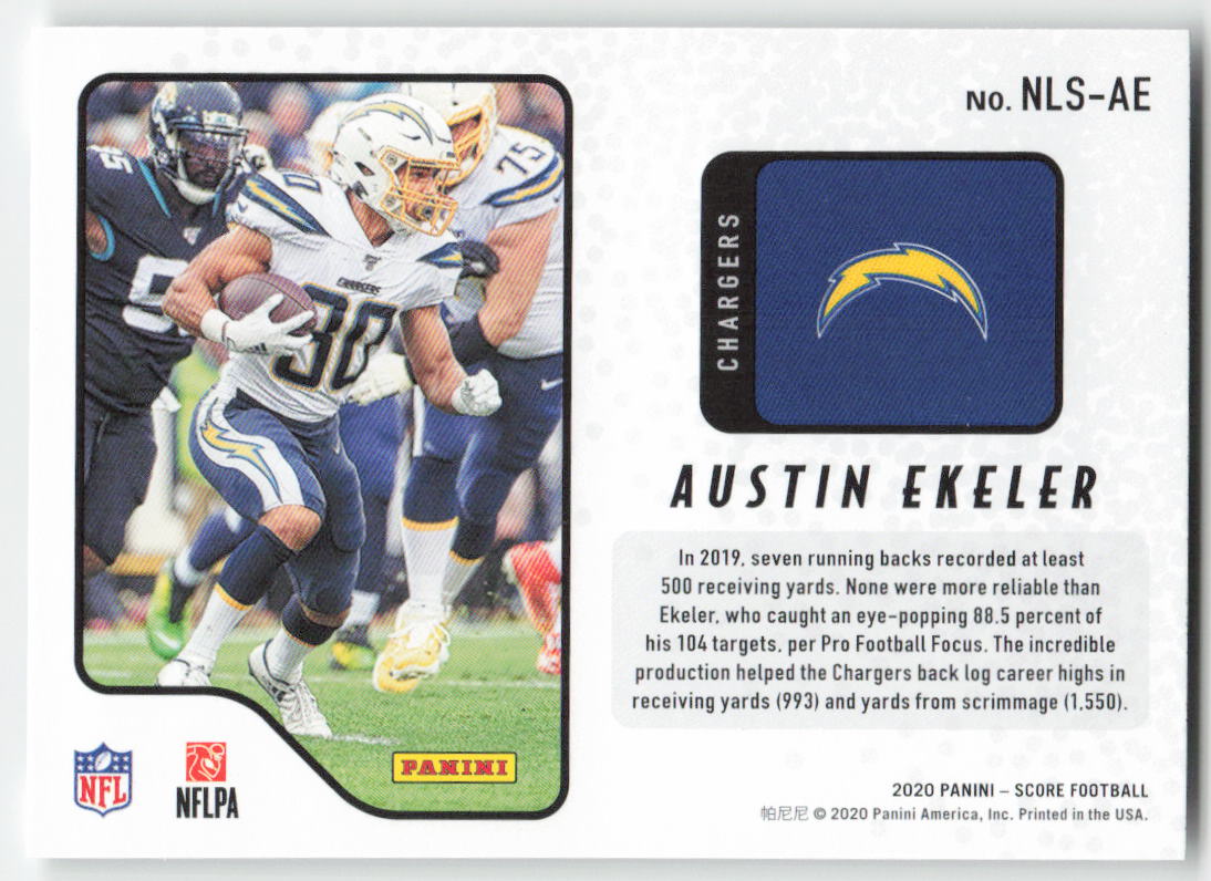 2020 Score #NLS-AE Austin Ekeler Next Level Stats Los Angeles Chargers FB1-692