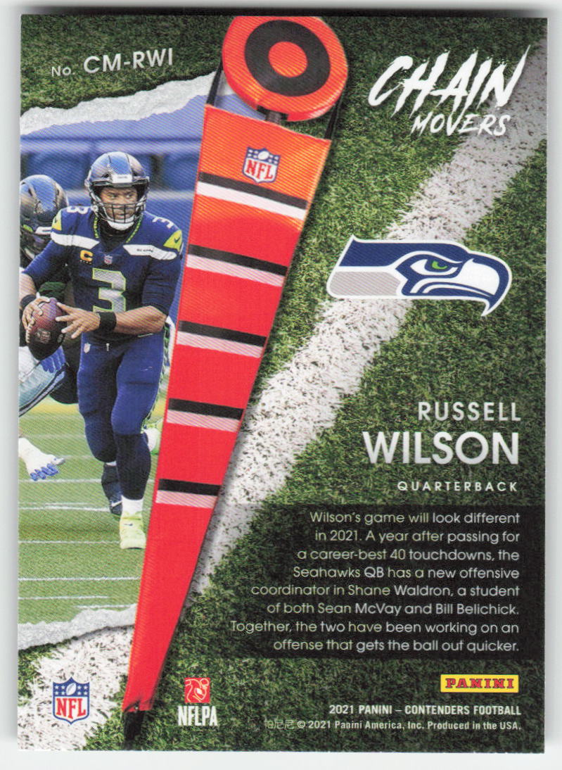 2021 Panini Contenders #CM-RWI Russell Wilson Chain Movers Seahawks FB1-768