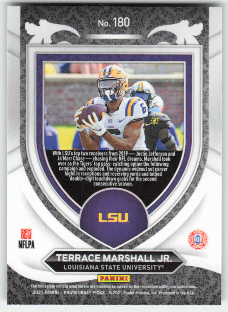 2021 Panini Prizm Draft Picks Collegiate #180 Terrace Marshall Jr. LSU FB1-791