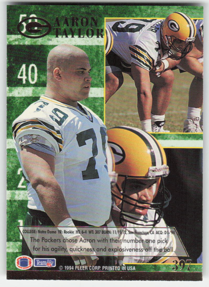 1994 Ultra #397 Aaron Taylor Green Bay Packers FB1-814