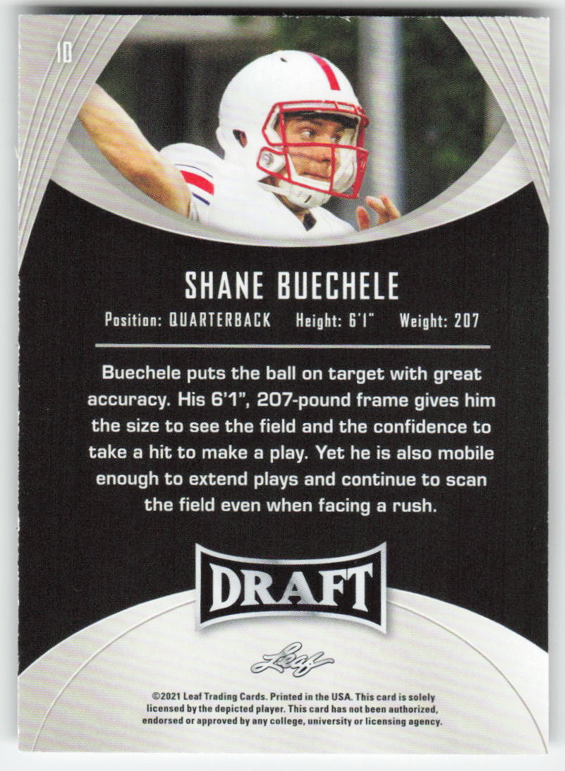 2021 Leaf Draft #10 Shane Buechele SMU Mustangs FB1-820