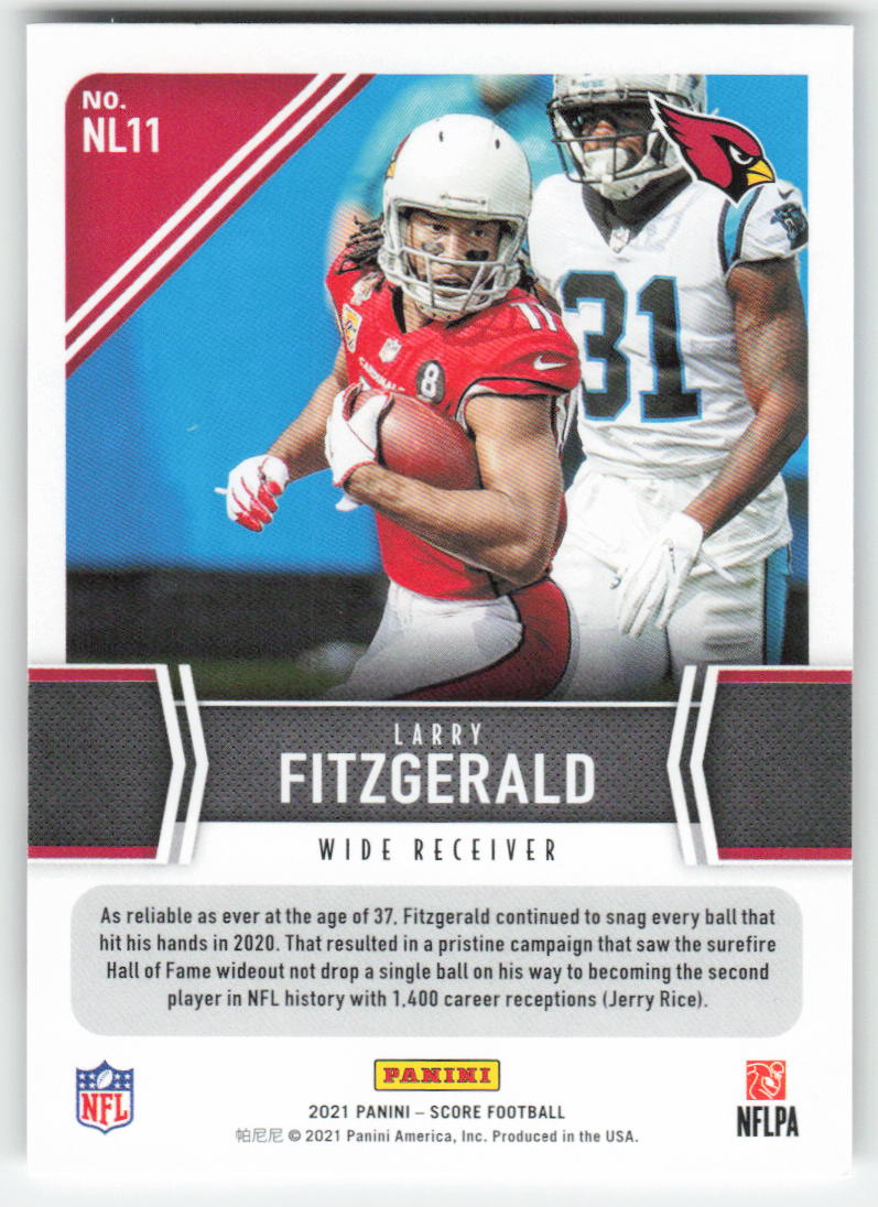 2021 Score #NL11 Larry Fitzgerald Next Level Stats Arizona Cardinals FB1-878