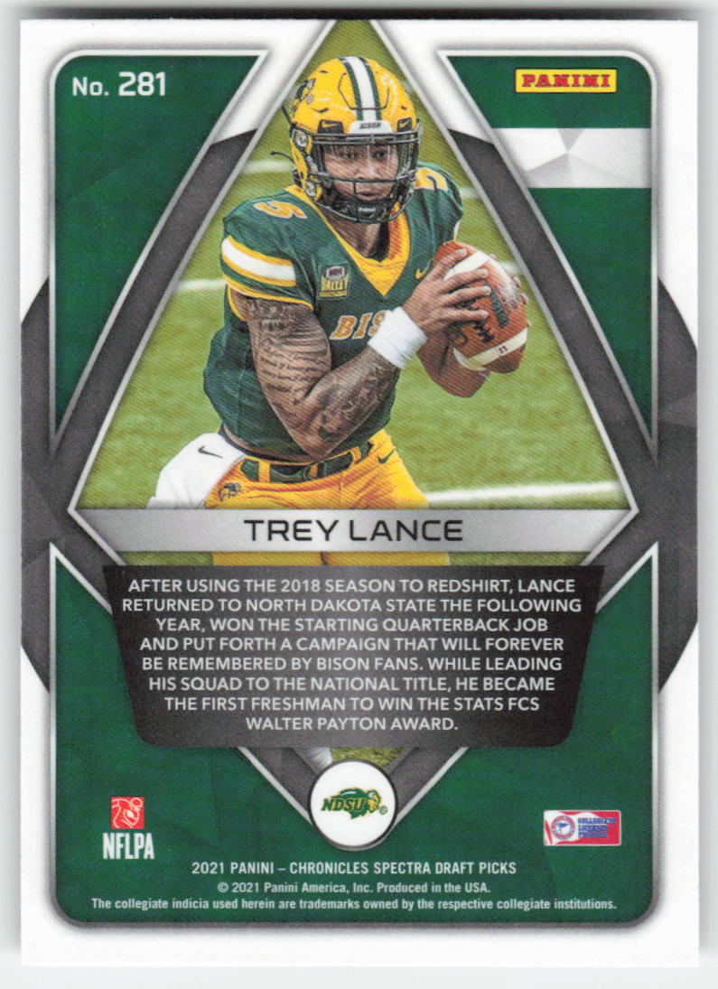 2021 Panini Chronicles Draft Picks #281 Trey Lance FB1-900