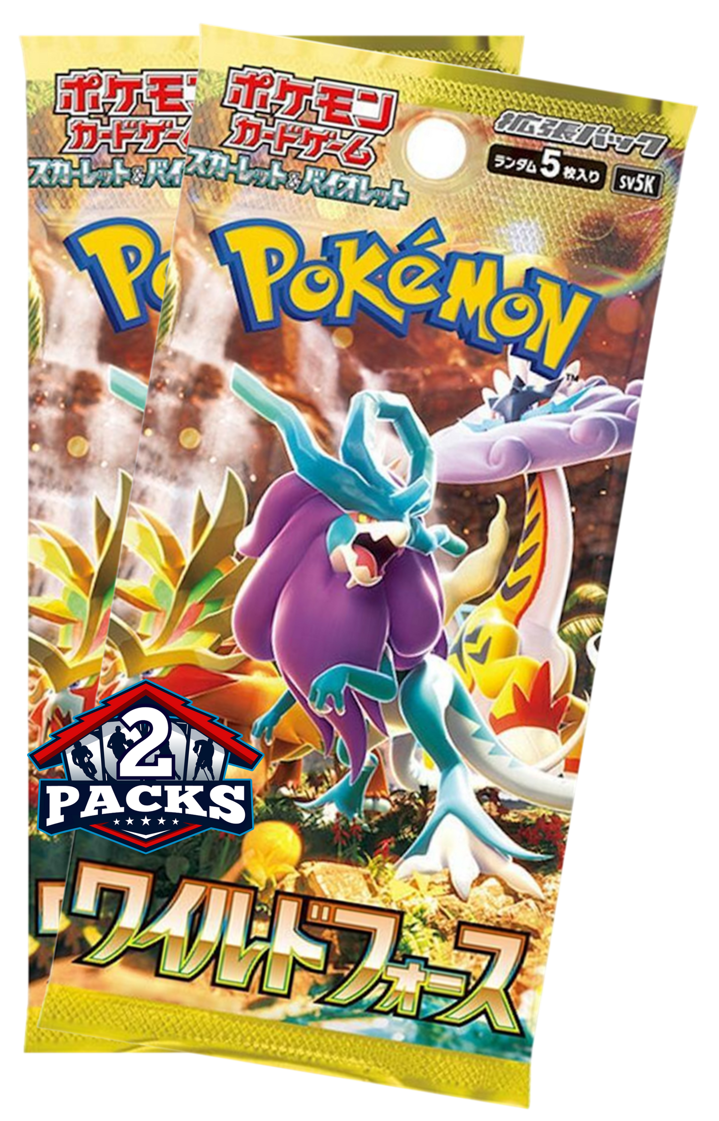 Pokemon TCG: Scarlet & Violet - Wild Force Japanese Booster 2pk (5 Cards Each)