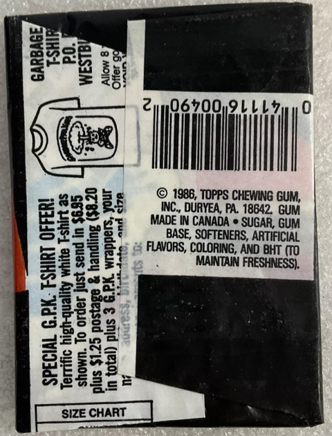 1986 Topps Garbage Pail Kids 5th Series Wax Pack (5 Stickers)