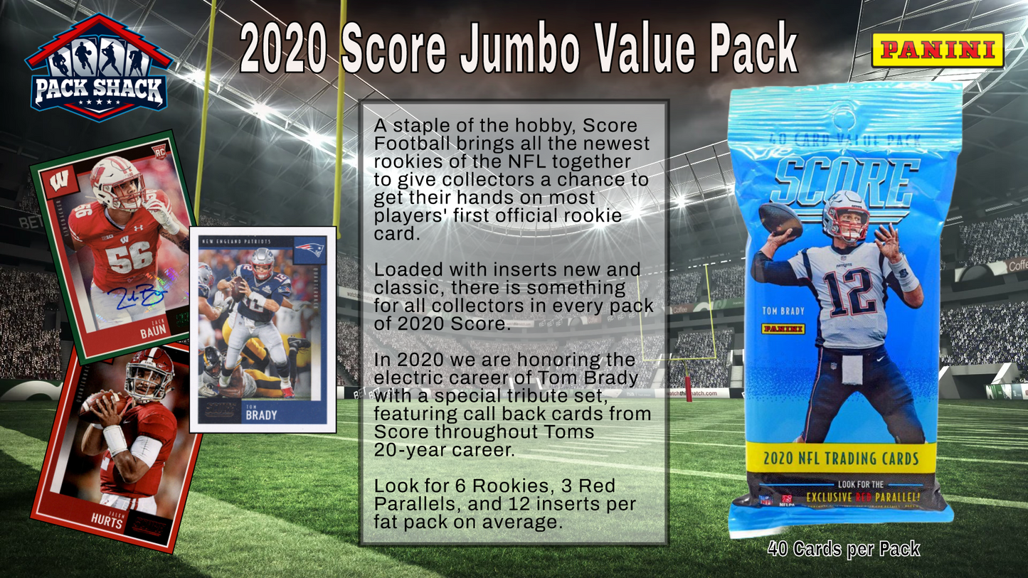 2020 Panini Score Football Value Pack (40 Cards)