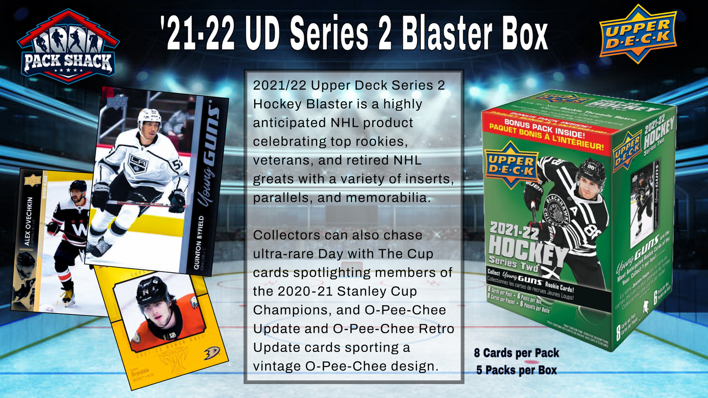 2021-22 Upper Deck Series 2 Hockey Blaster Box (6 Packs)