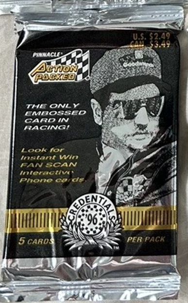 1996 Pinnacle Action Packed Credentials NASCAR Pack (6 Cards)